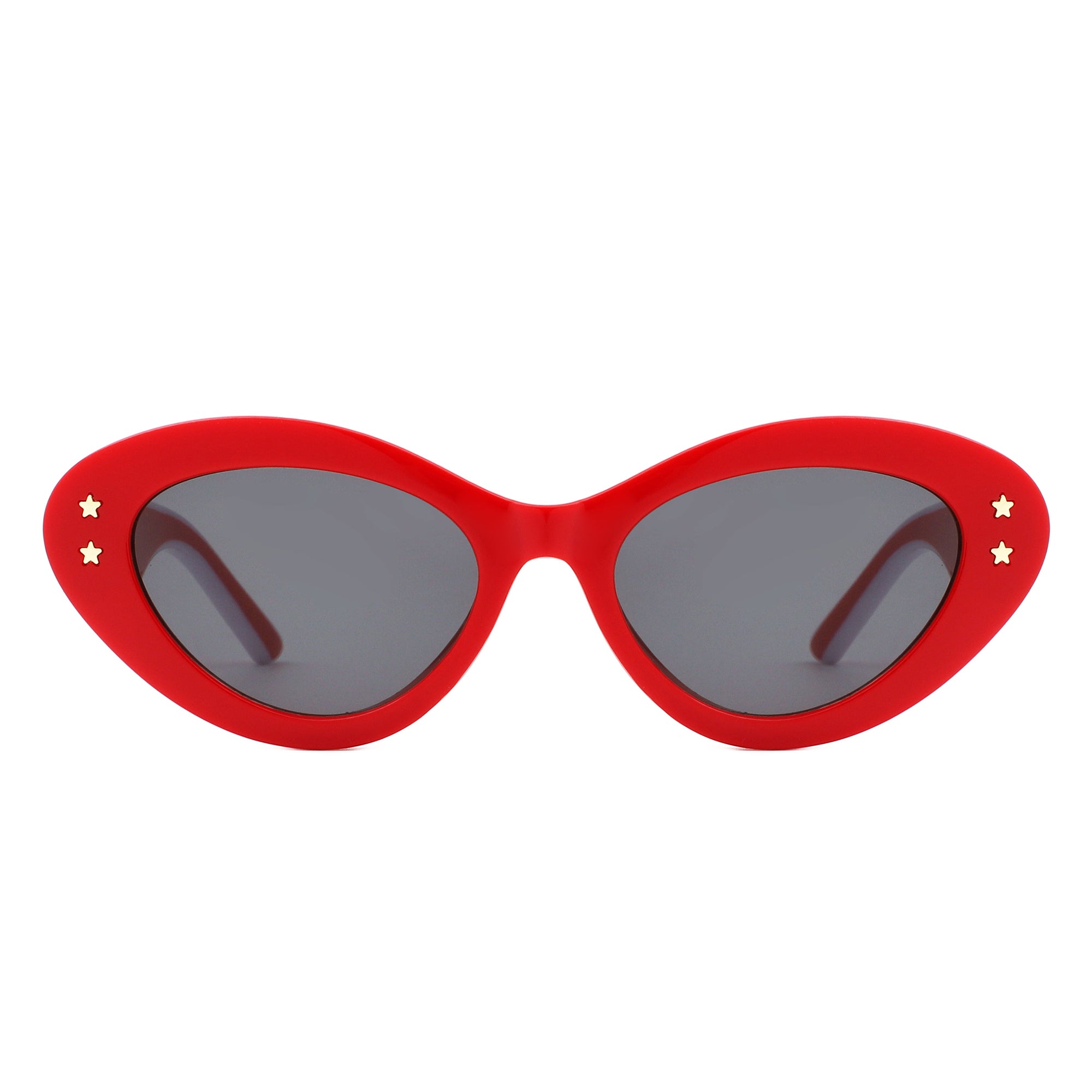 Elandor Cat Eye Oval Star Designed Sunglasses with stylish star pattern and lightweight plastic frames, perfect for sun protection.