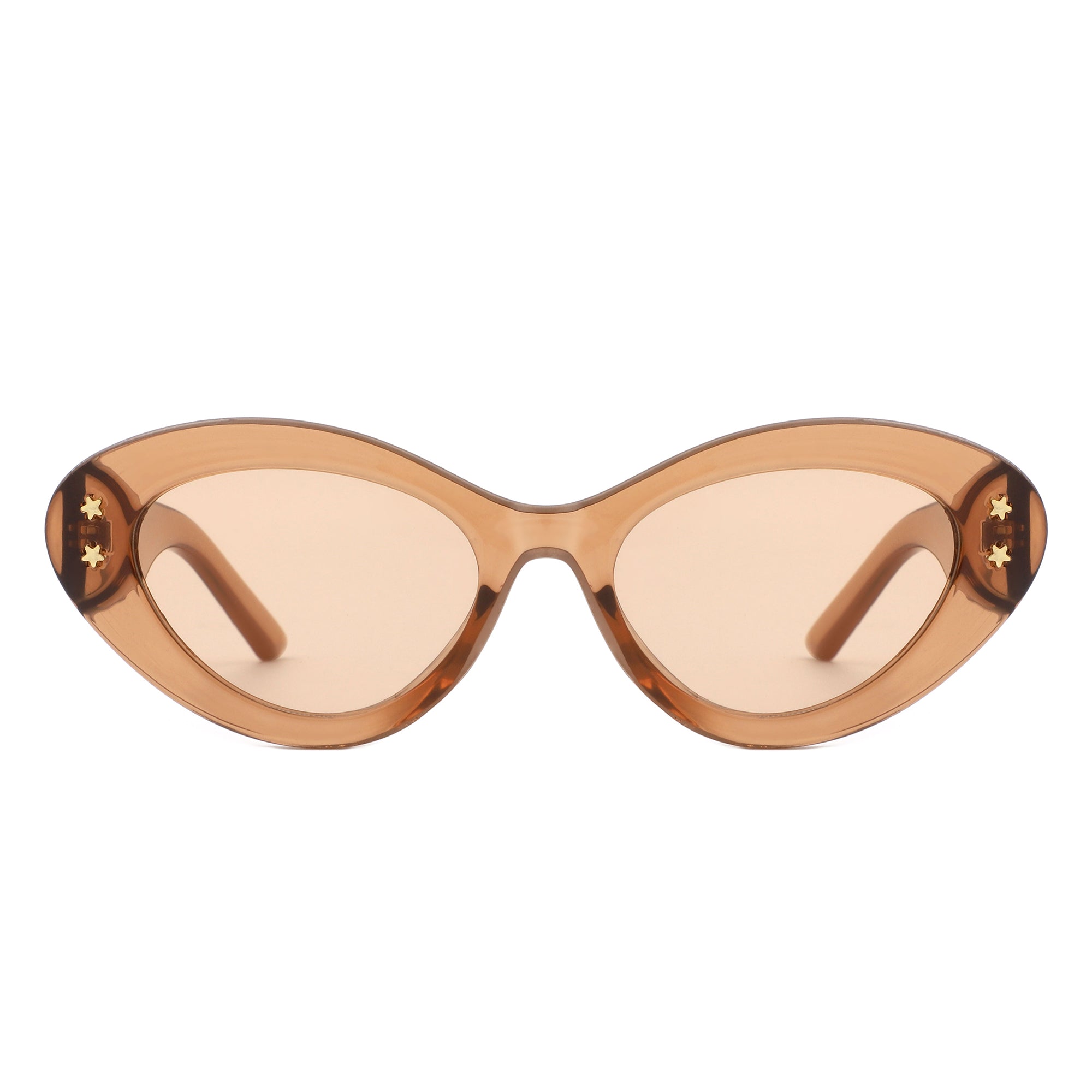 Elandor Cat Eye Oval Star Designed Sunglasses with stylish star pattern and lightweight plastic frames, perfect for sun protection.