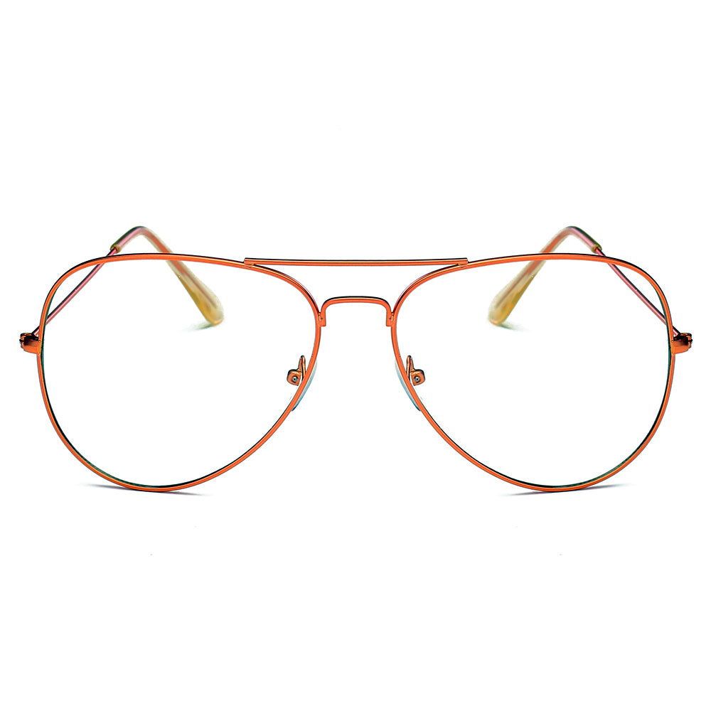 ENID Trendy Aviator Clear Glasses featuring non-prescription clear lenses and a classic design.
