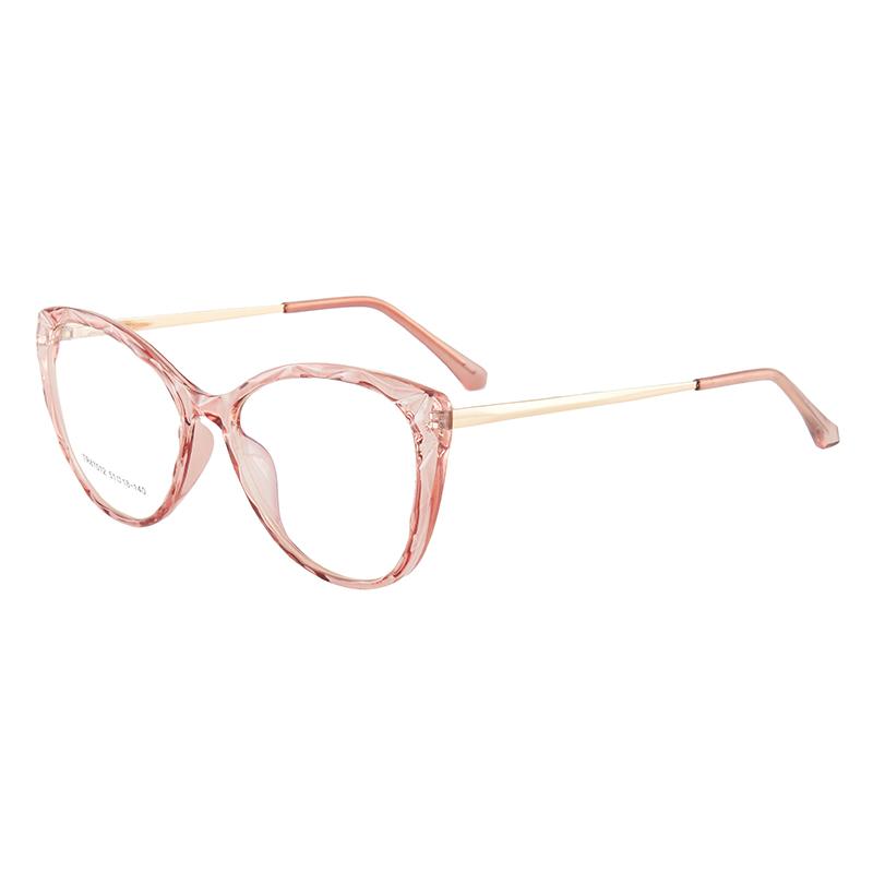 EP Anti-blue cat eye glasses with flat lenses, stylish design, and lightweight TR90 frame.