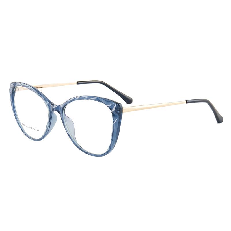 EP Anti-blue cat eye glasses with flat lenses, stylish design, and lightweight TR90 frame.