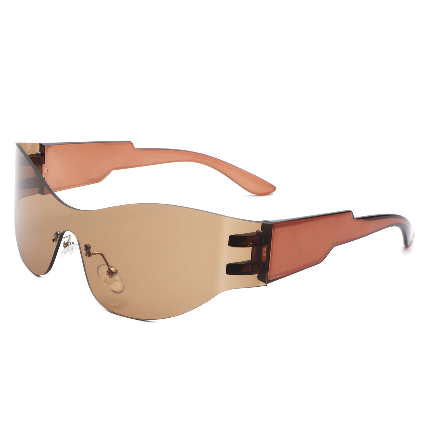 Galadriel Futuristic Mirrored Cyberpunk Sport Sunglasses with a sleek design and reflective lenses, perfect for outdoor activities.