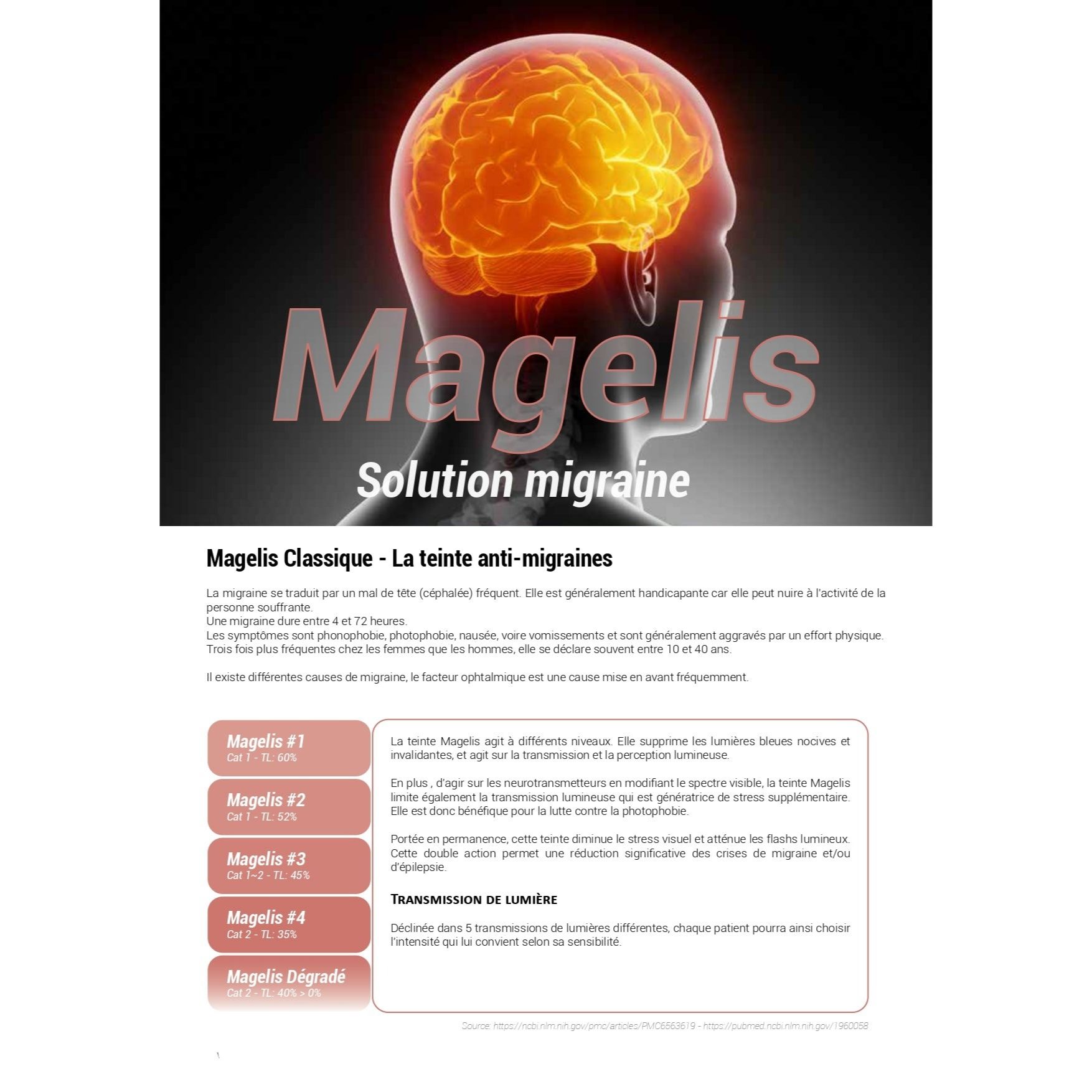 A pair of specialized glasses designed for migraine relief, featuring a deep blue tint to filter harmful light and reduce visual stress.
