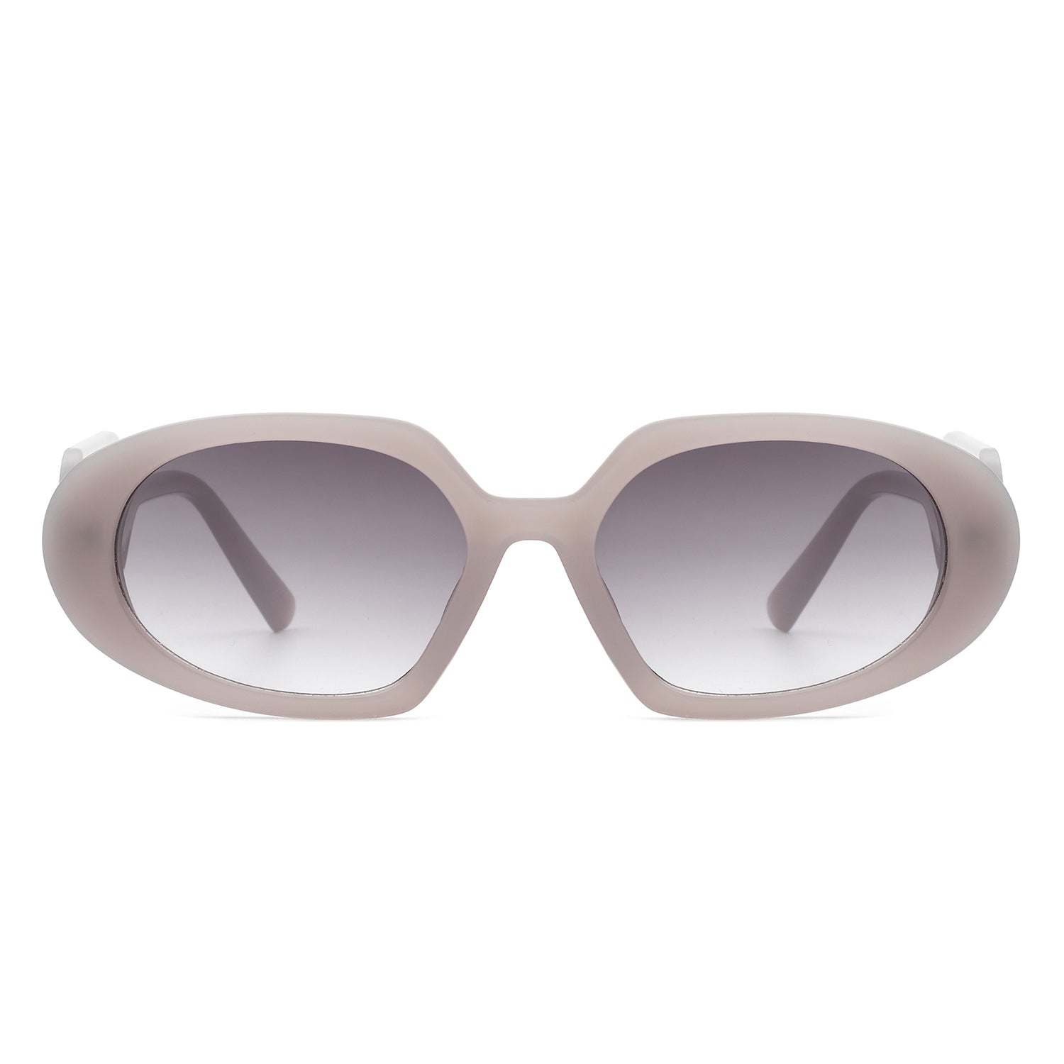 Glittera Rectangle Retro Oval Chic Round Lens sunglasses with leaf design, showcasing stylish plastic frame and UV protection.