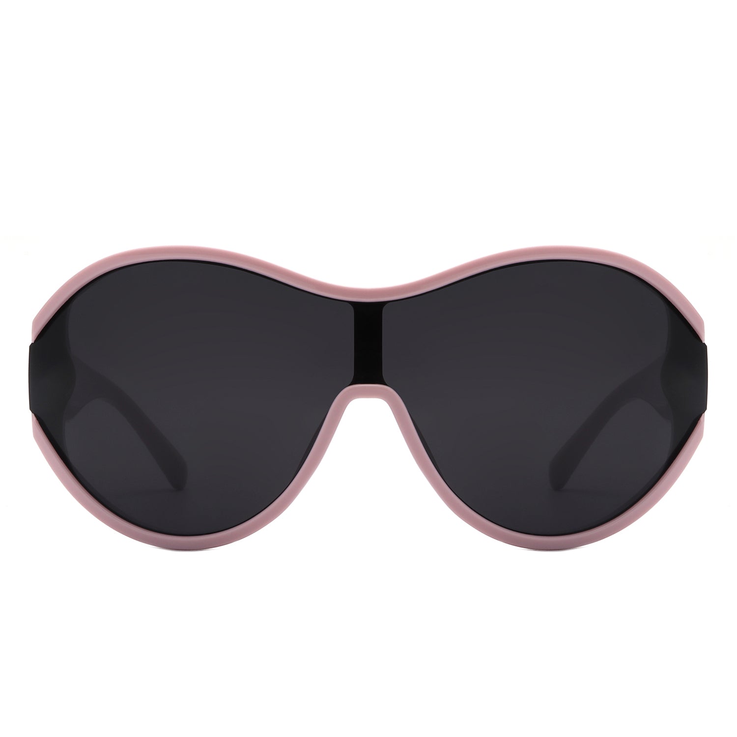 Gwyneth Retro Oversized Oval Curved Round Sunglasses with a stylish design, featuring a plastic frame and PC lenses, perfect for UV protection.