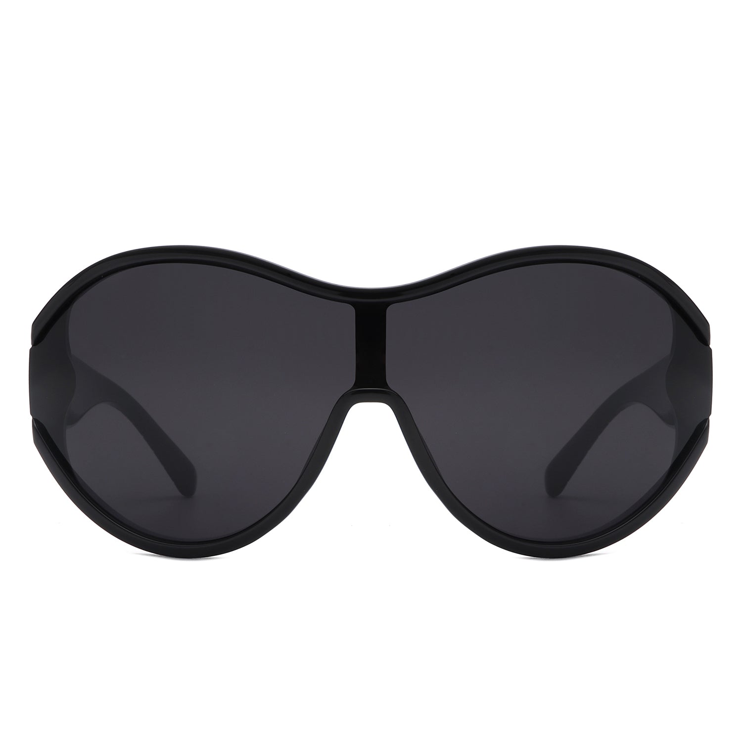 Gwyneth Retro Oversized Oval Curved Round Sunglasses with a stylish design, featuring a plastic frame and PC lenses, perfect for UV protection.