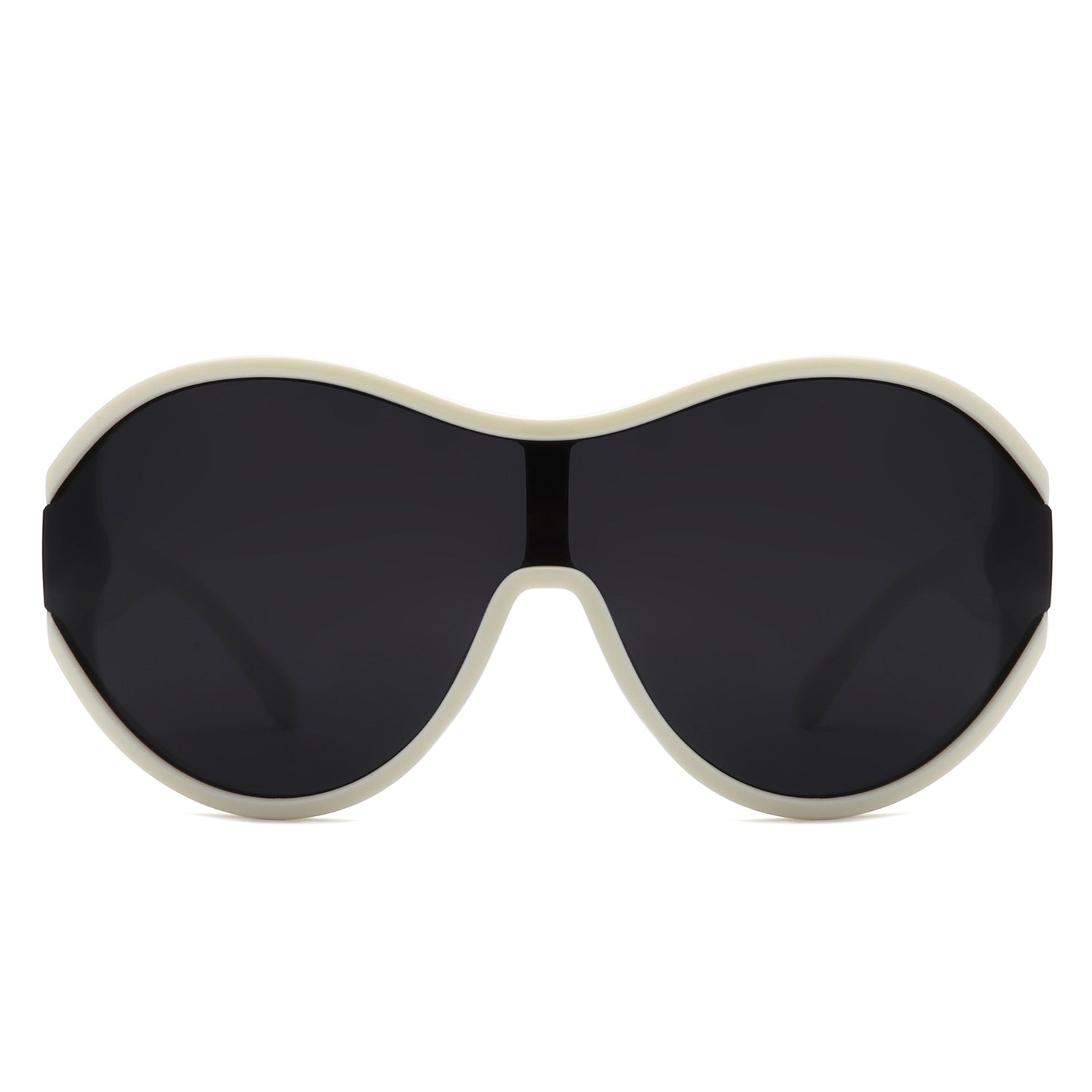 Gwyneth Retro Oversized Oval Curved Round Sunglasses with a stylish design, featuring a plastic frame and PC lenses, perfect for UV protection.