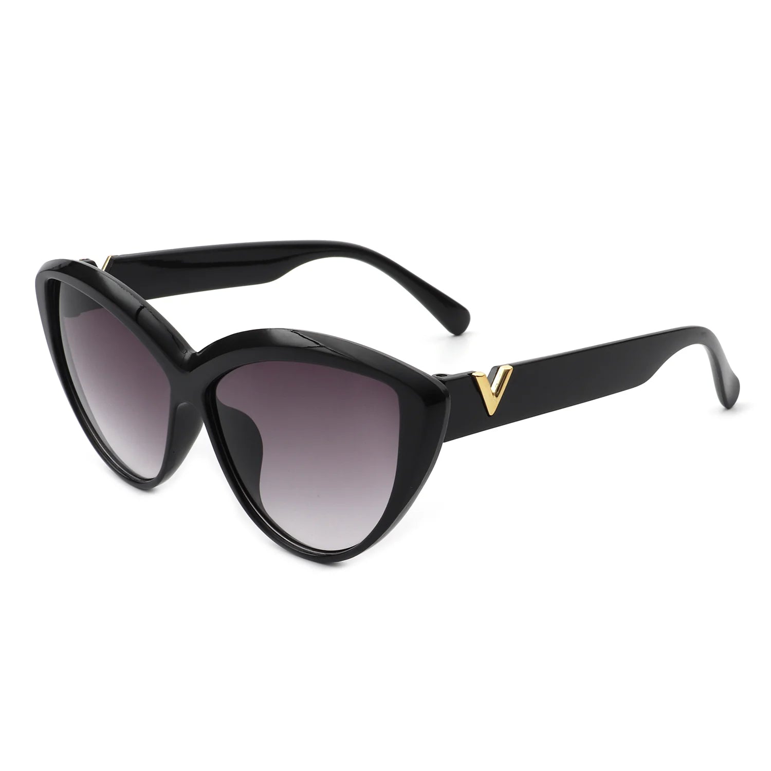 Heliara Women Oversize Large Cat Eye Fashion Sunglasses with a stylish black frame and dark lenses.