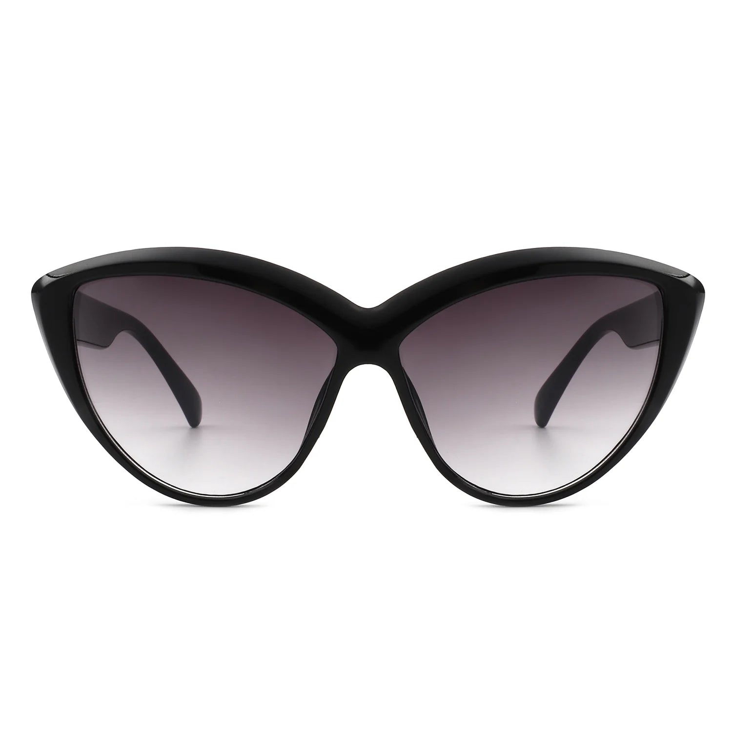 Heliara Women Oversize Large Cat Eye Fashion Sunglasses with a stylish black frame and dark lenses.