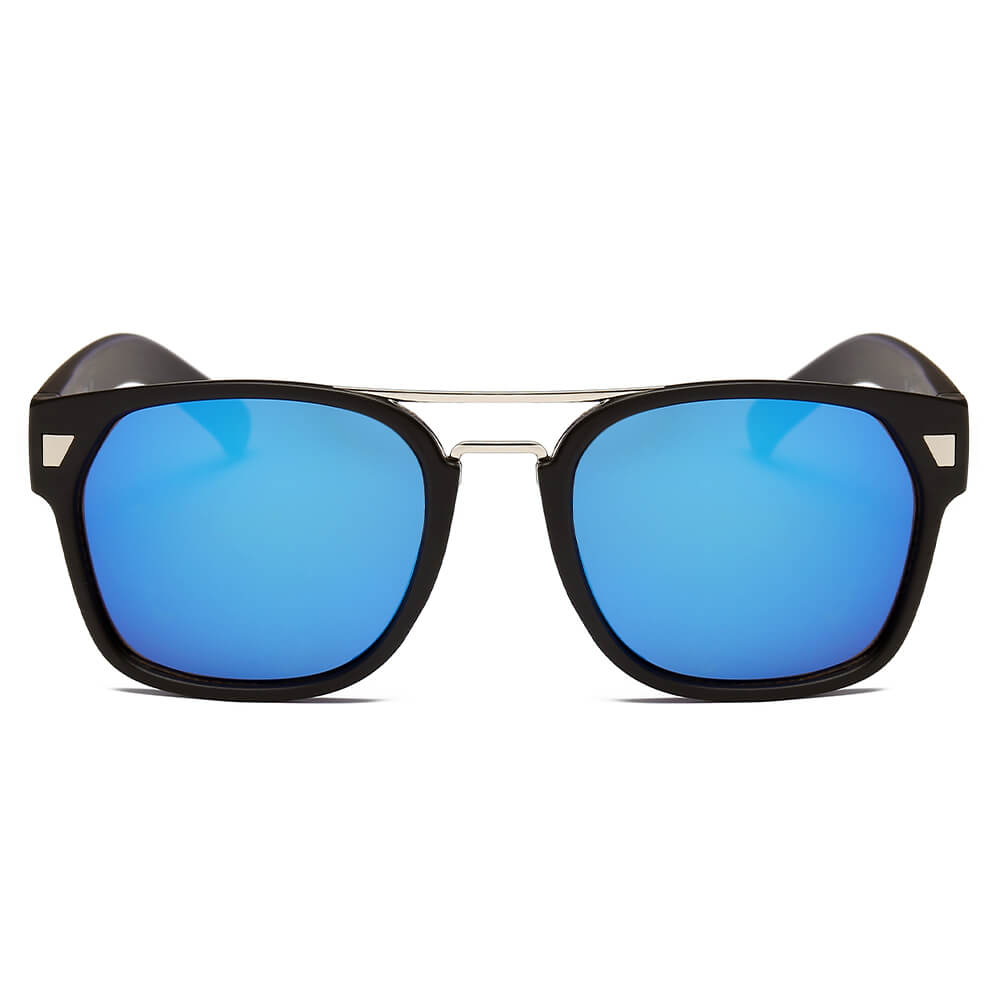 HINDMARSH Classic Retro Square Frame Fashion Sunglasses with double bridge styling, showcasing a stylish design and UV protection.