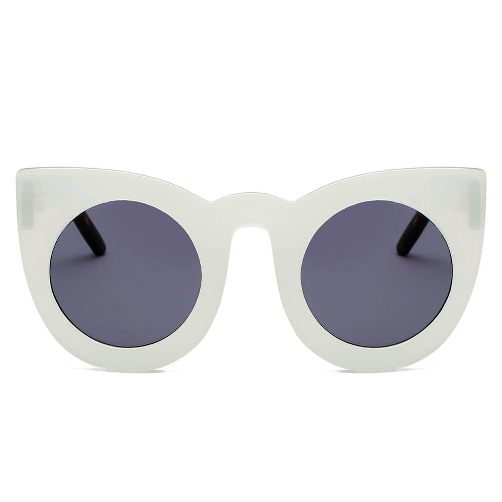Hinton Women Round Cat Eye Oversize Sunglasses with stylish design and UV protection.