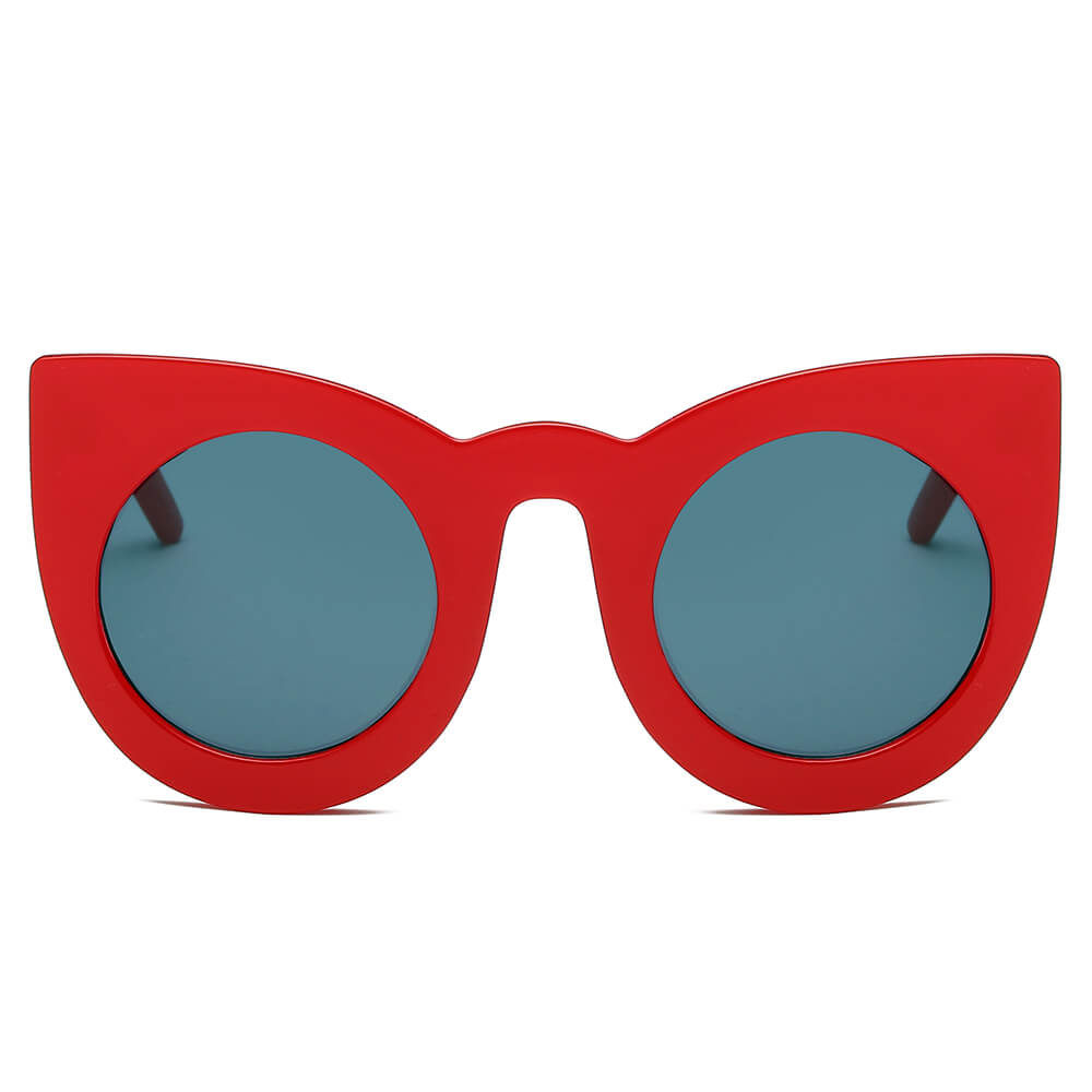Hinton Women Round Cat Eye Oversize Sunglasses with stylish design and UV protection.