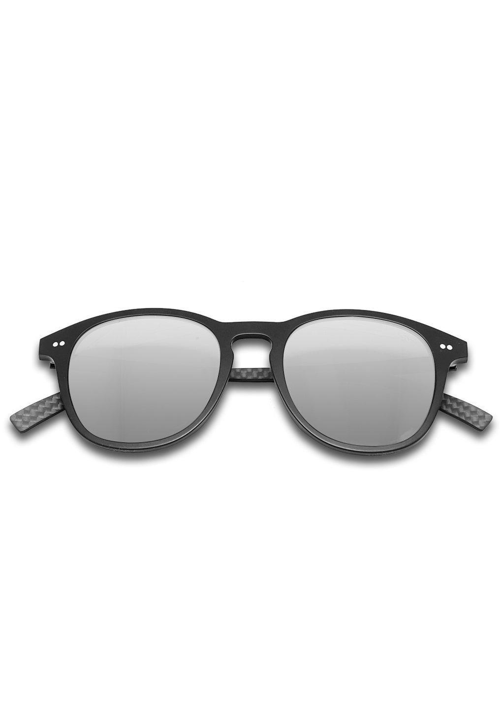 Hybrid Halo sunglasses featuring a round design with carbon fiber and acetate materials, showcasing various lens colors.