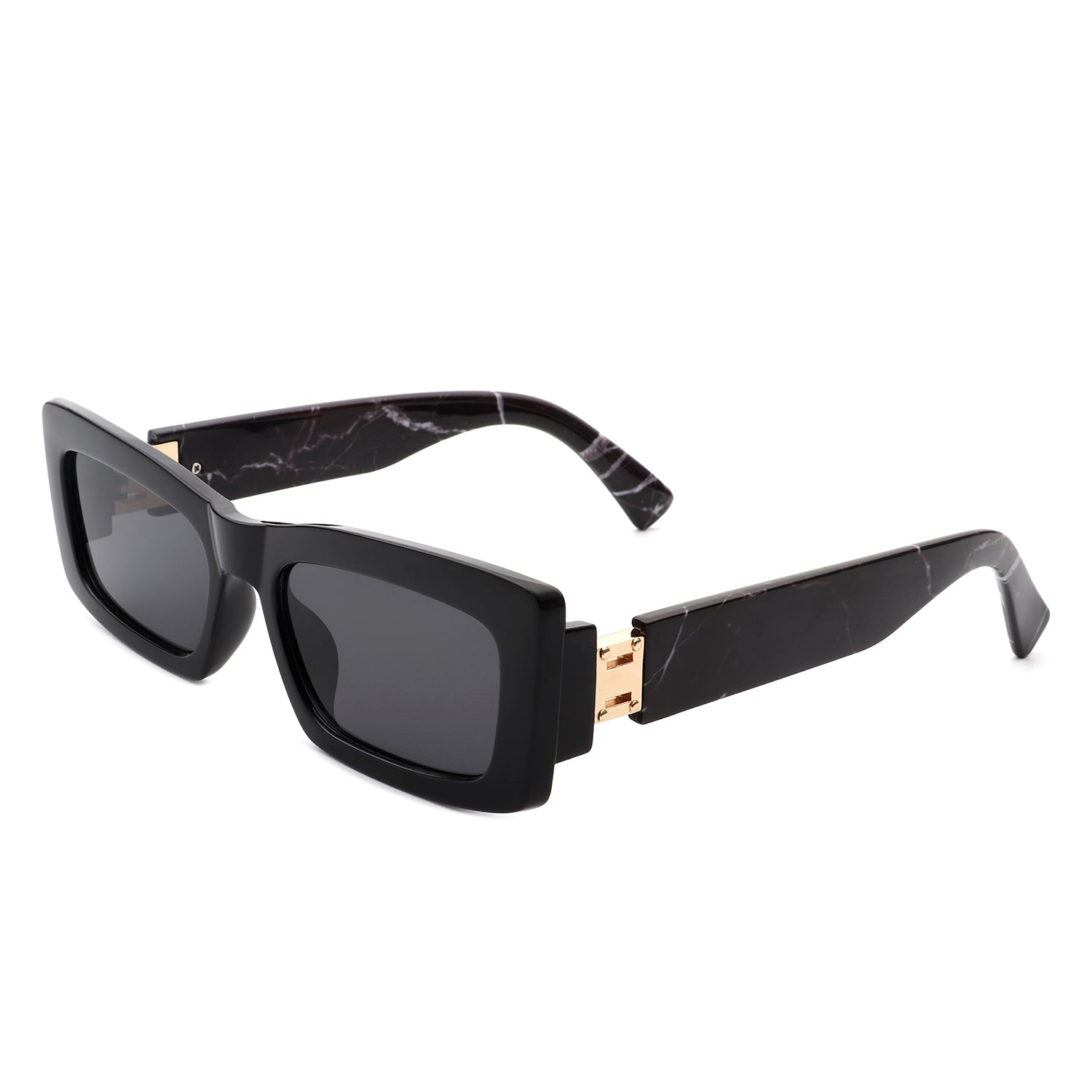 Illumyne Retro Narrow Rectangle Flat Top Slim Fashion Sunglasses with a stylish design, featuring a plastic and metal frame and protective lenses.