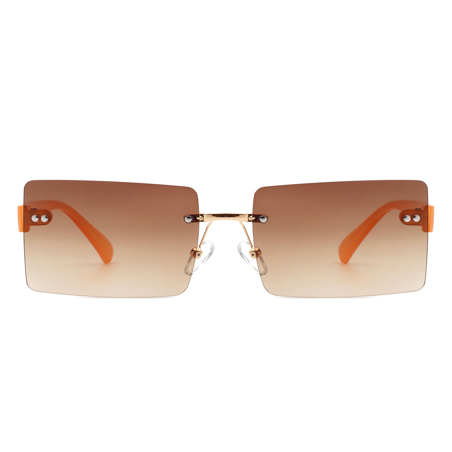 Jadesoul Rectangle Retro Rimless Tinted Fashion Vintage Square sunglasses with a stylish rimless design and tinted lenses.