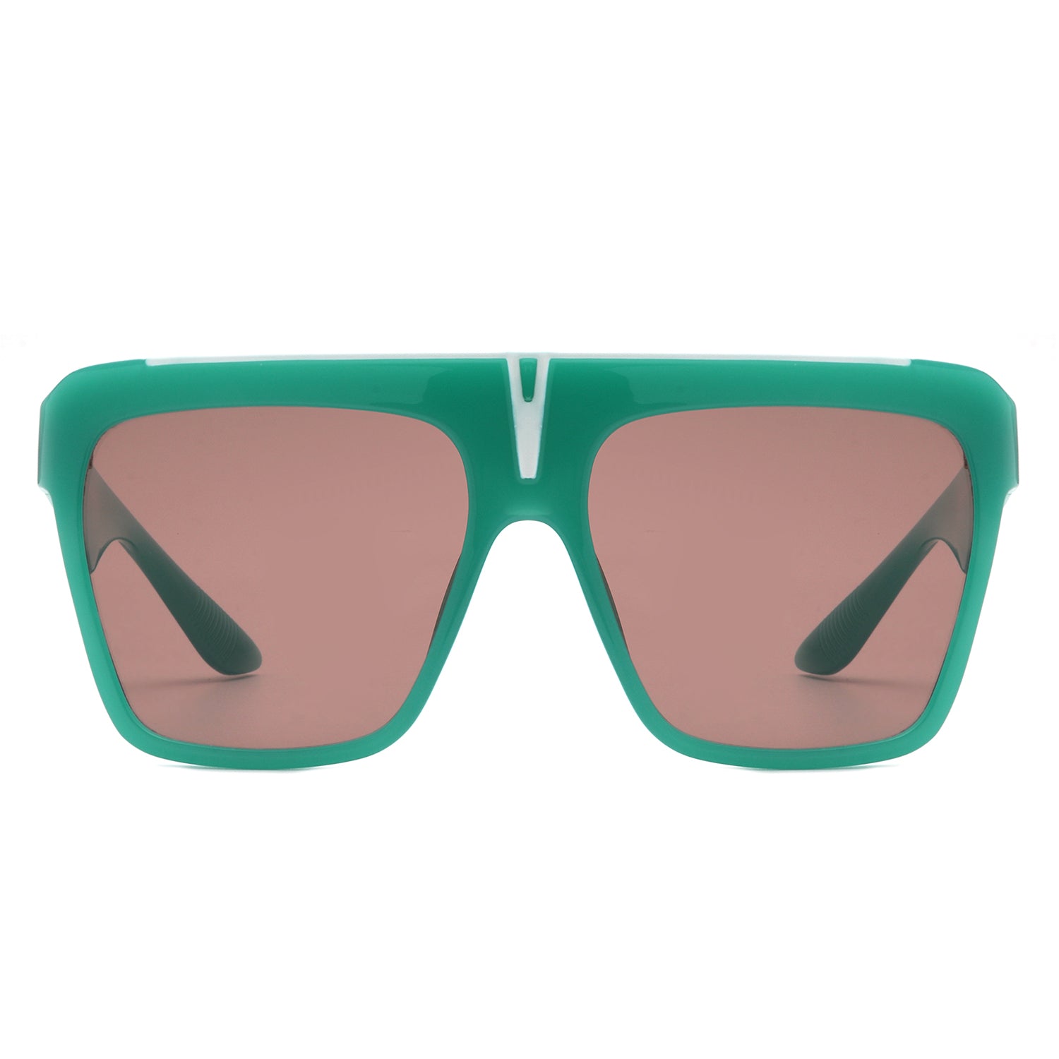 Kallias Oversize Square Flat Top Large Fashion Women Sunglasses with a stylish black frame and dark lenses.