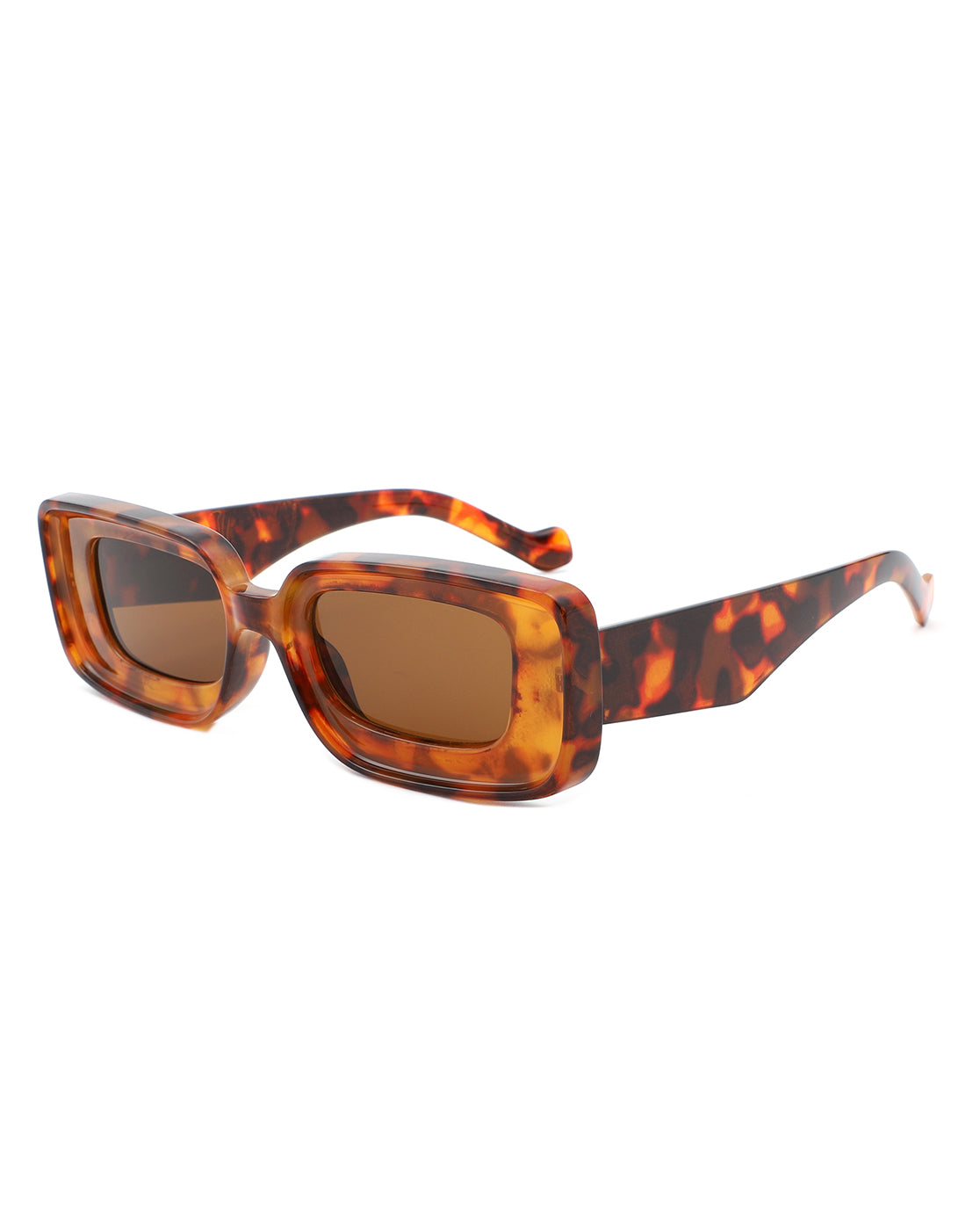 Kastieland Chunky Narrow Rectangle Fashion Sunglasses for Women, featuring a stylish chunky design with UV protection.