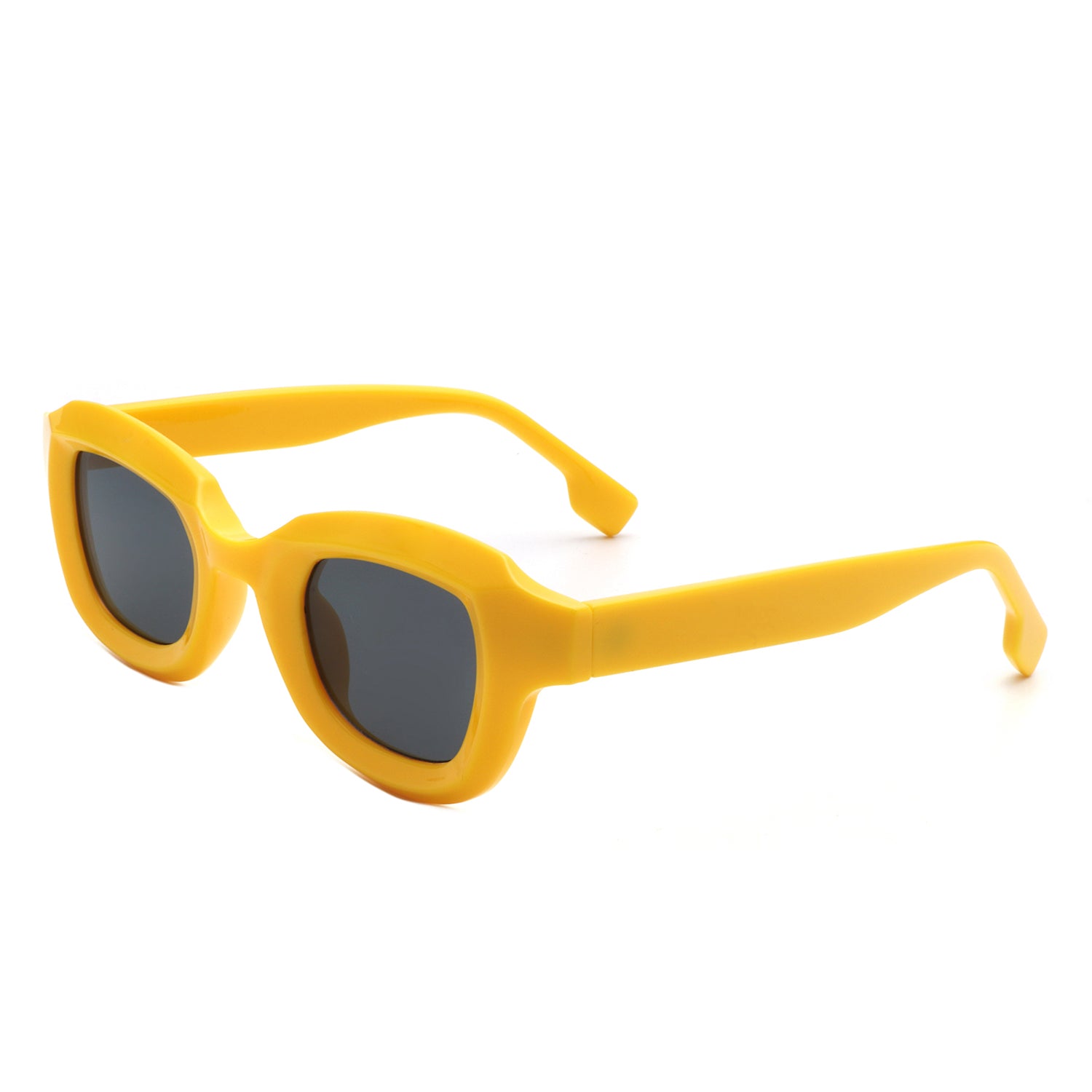 Kyvyn Small Square Horn-Rimmed Fashion Color Pop Sunglasses with vibrant colors and sleek design, perfect for stylish sun protection.