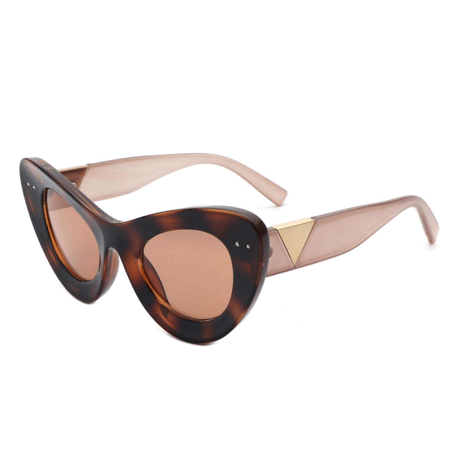 Luminara Retro Round Cat Eye Women Fashion Sunglasses with stylish cat eye design and UV protection.