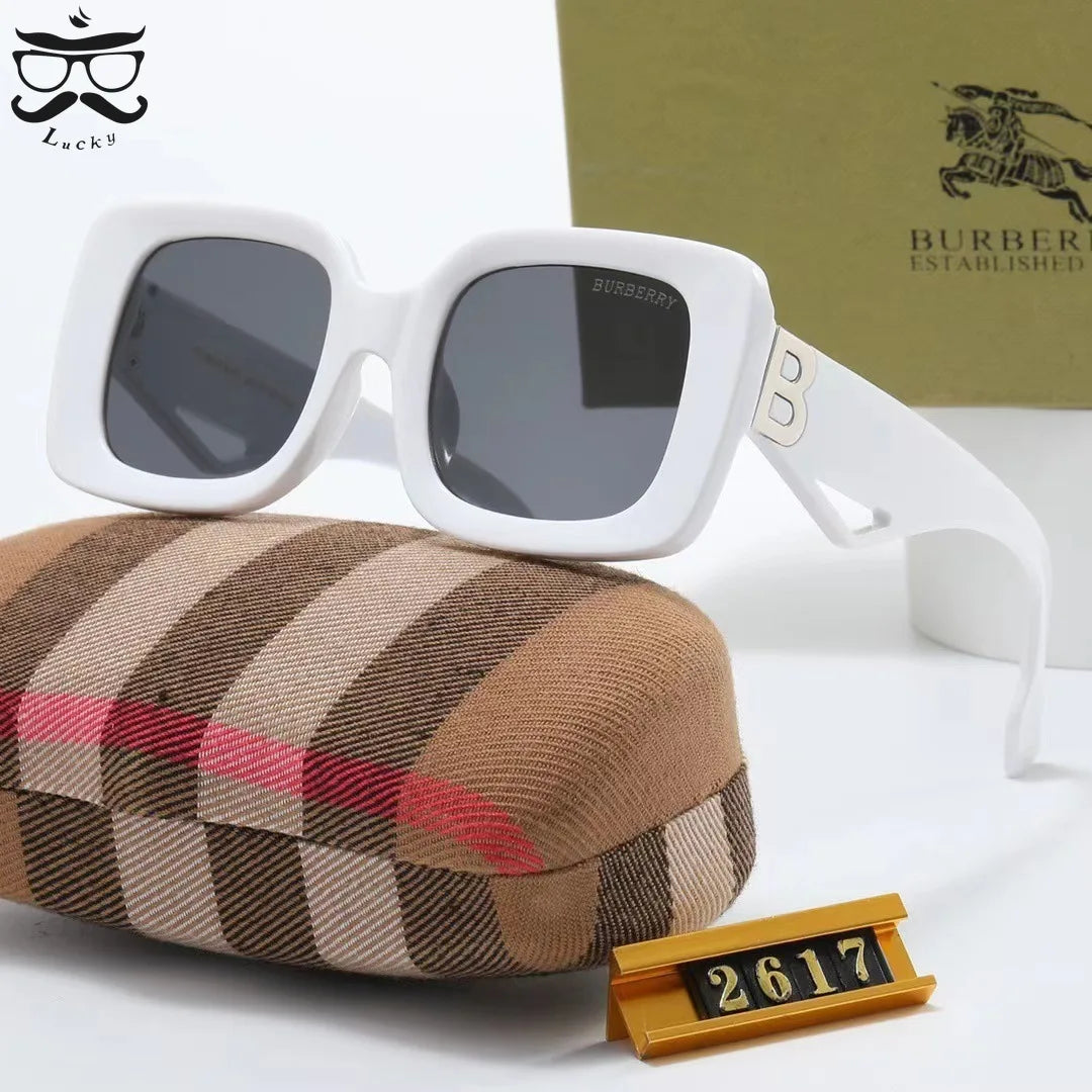 Luxury Retro Large Frame Sunglasses with a stylish plastic square frame and UV400 lenses, perfect for strong women.
