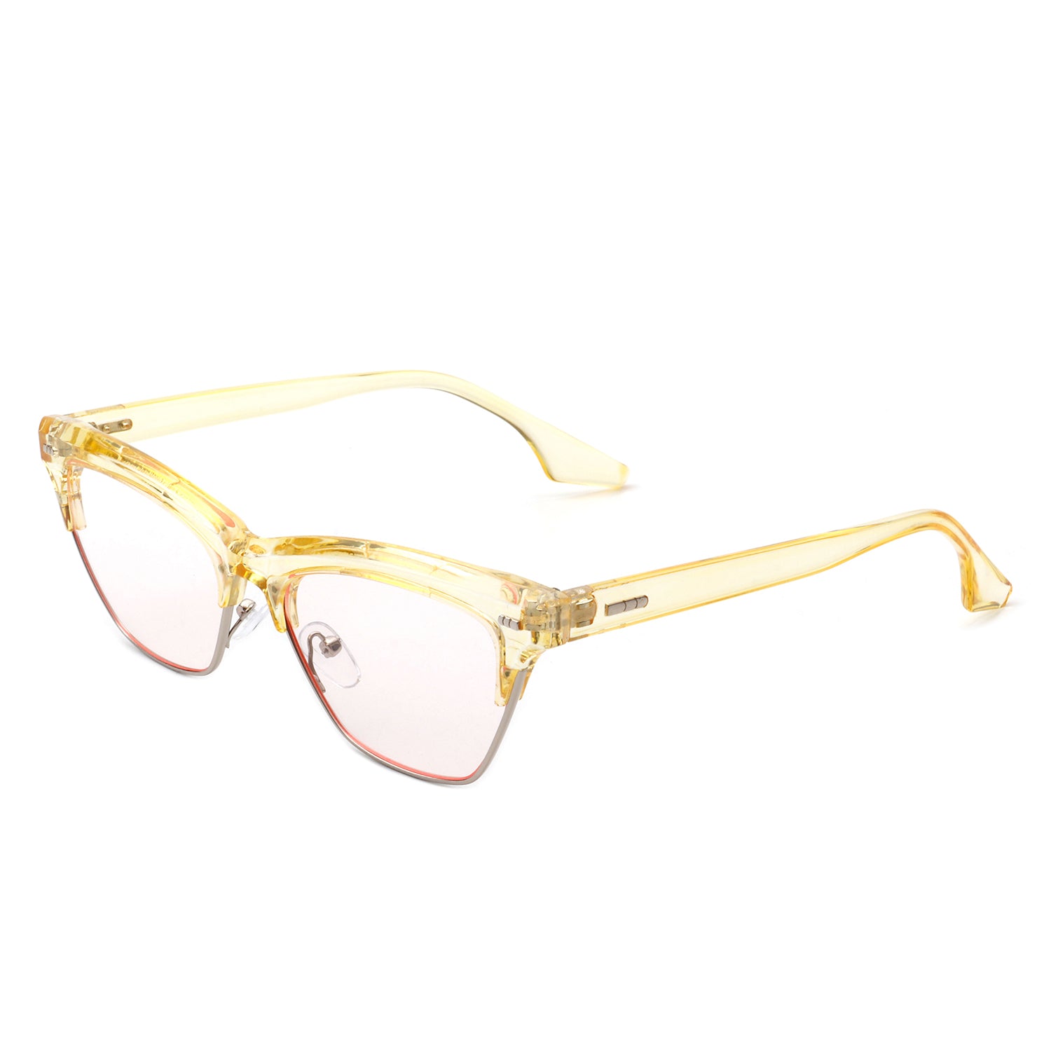 Mistique Women Retro Half Frame Square Fashion Cat Eye Sunglasses in stylish design with UV protection.