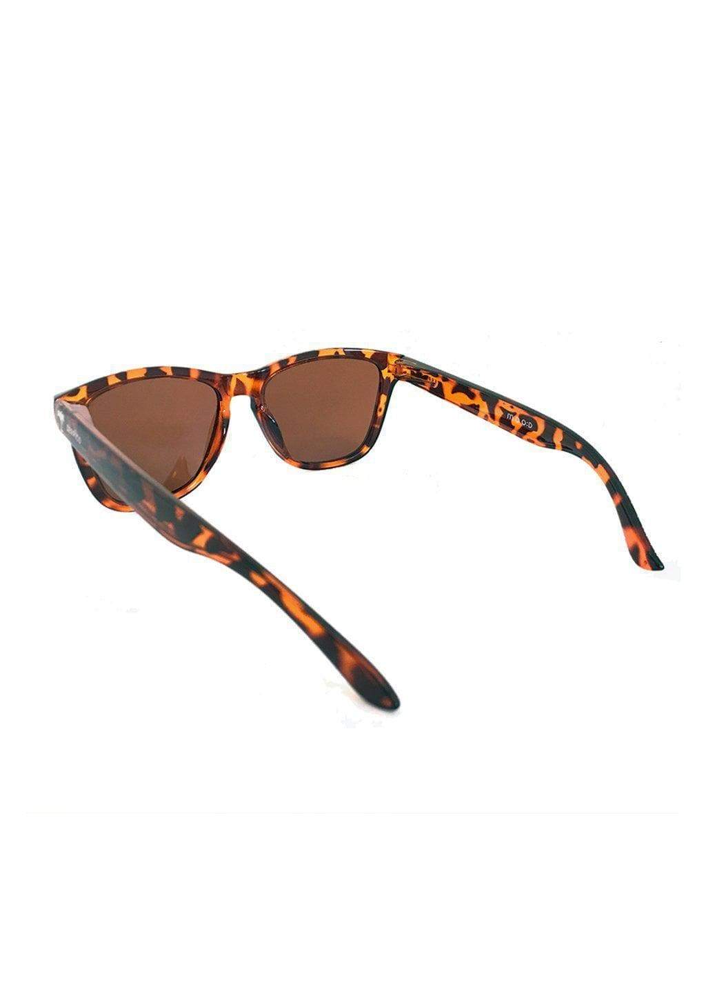 MOOD Wayfarer V1 - Foxy sunglasses featuring stylish tortoise shell design and brown polarized lenses.