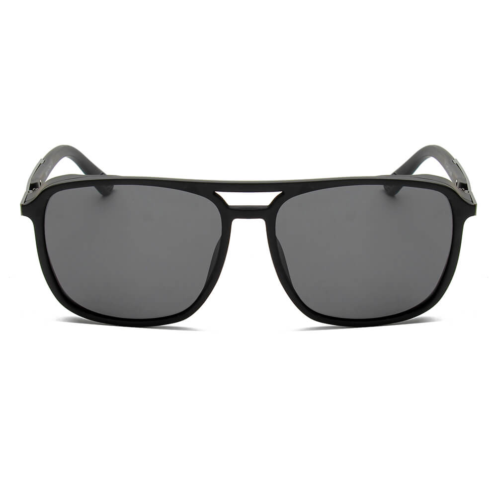 NAPA Retro Vintage Flat Brow Bar Polarized Square Fashion Sunglasses with a stylish design and polarized lenses for UV protection.