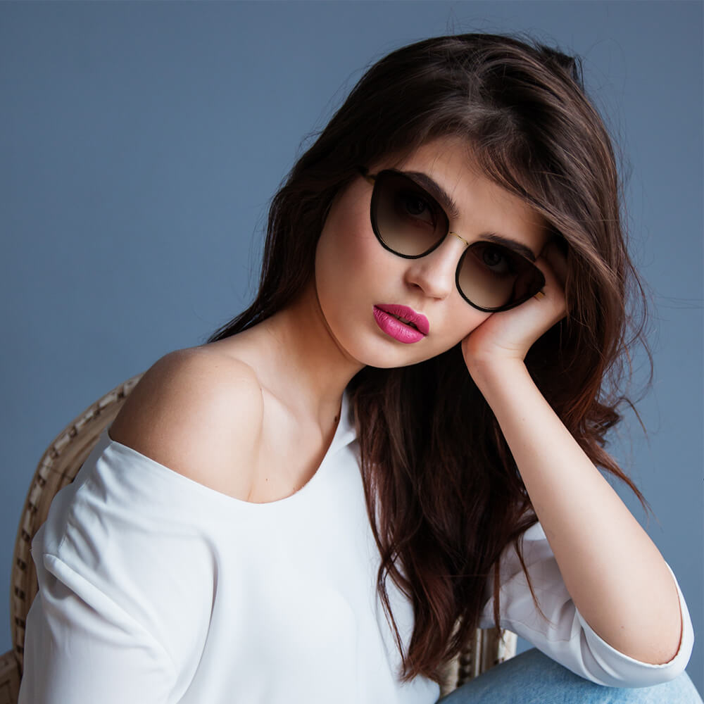 NARVA Women Sleek Glitter Glamour Cat Eye Sunglasses with a stylish cat eye design and glitter accents, perfect for fashion-forward women.