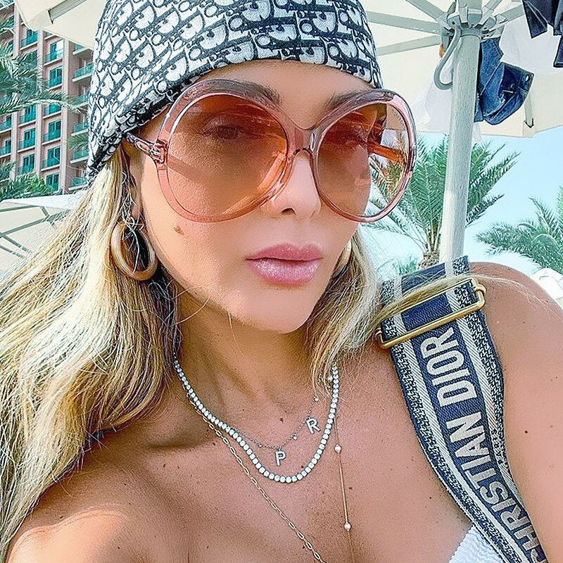 A pair of trendy big frame sunglasses showcasing a unique personality style, perfect for fashion enthusiasts.