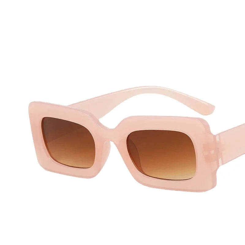 New Vintage Rectangle Sunglasses for women, featuring a stylish square design with UV400 lenses, perfect for summer outings.
