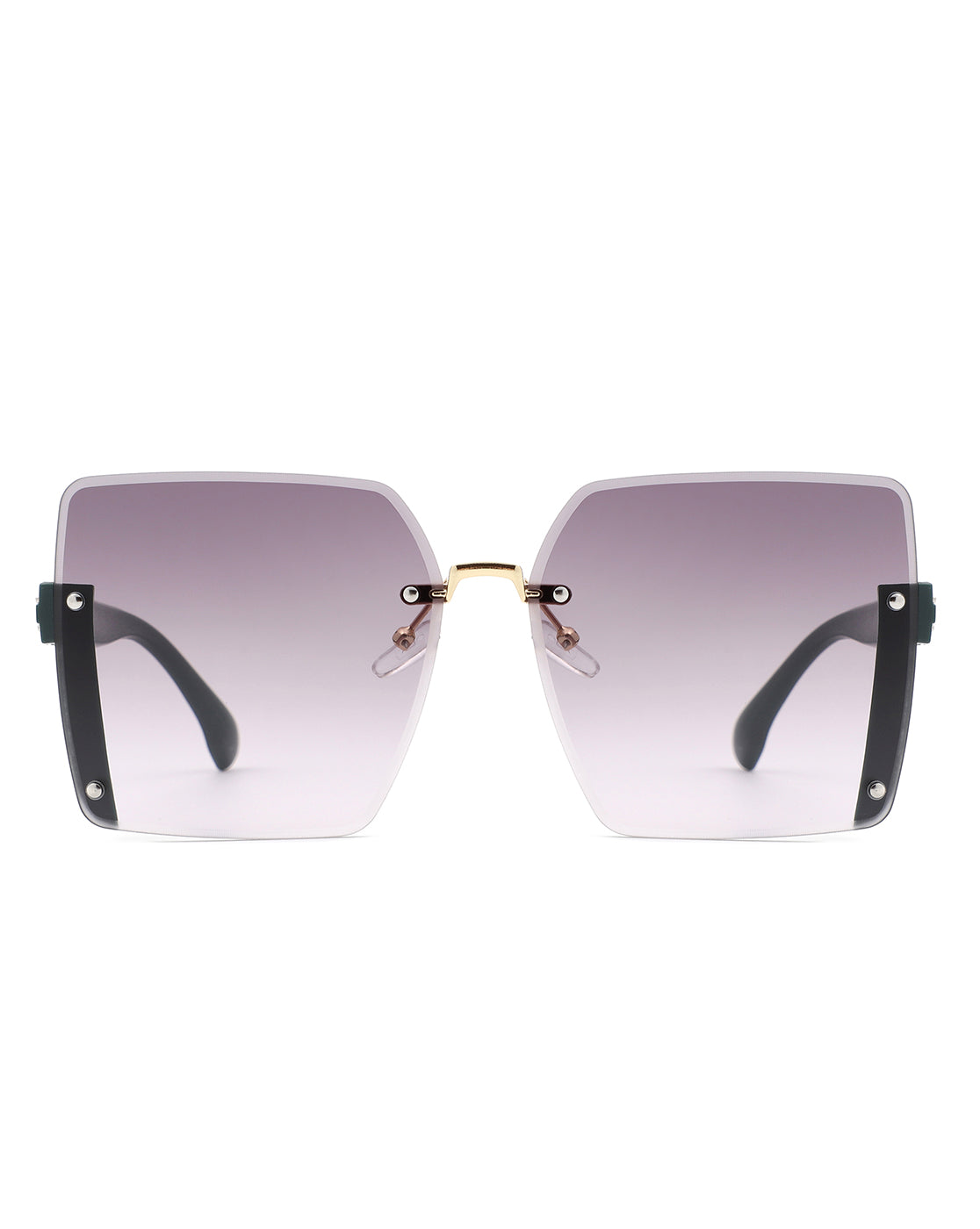 Nysera Rimless Fashion Square Flat Top Sunglasses with a sleek design, showcasing their flat top and square frame, perfect for modern fashion.