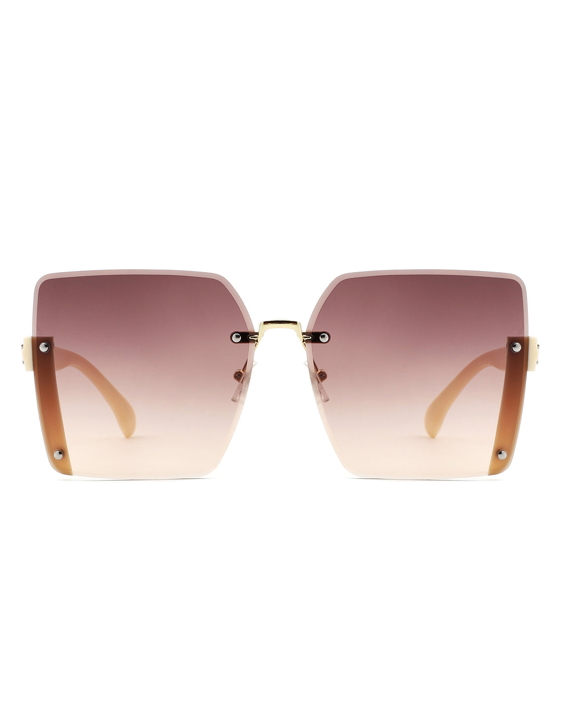 Nysera Rimless Fashion Square Flat Top Sunglasses with a sleek design, showcasing their flat top and square frame, perfect for modern fashion.