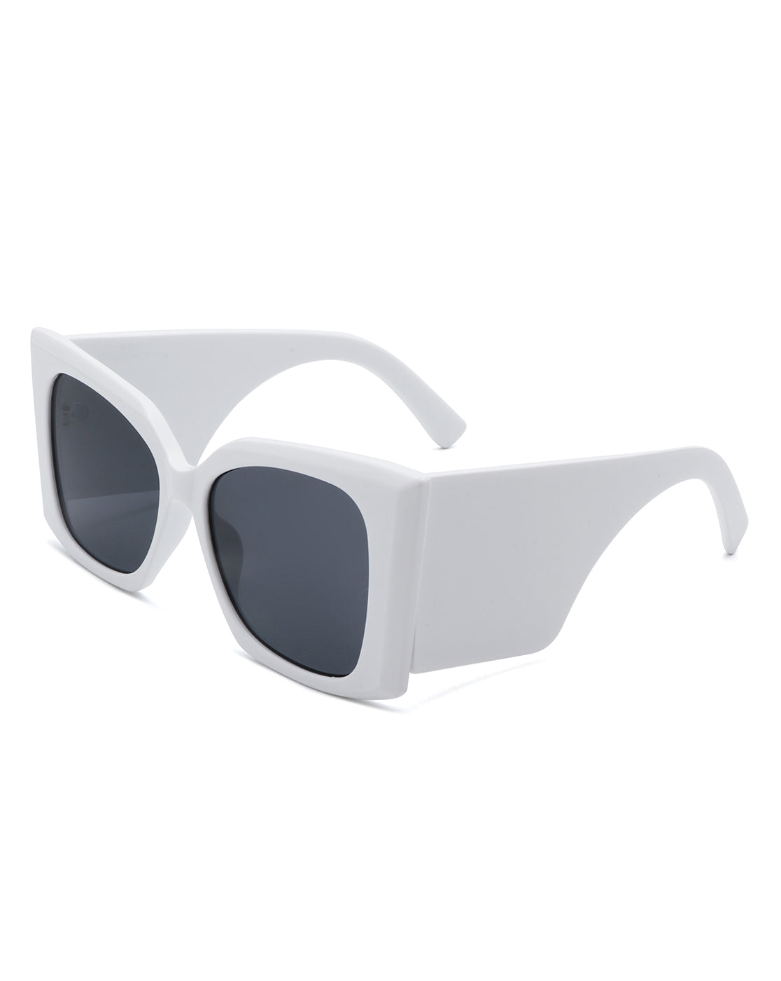 Nythea oversized chunky large square sunglasses for women, featuring a bold square frame and polycarbonate lenses for sun protection.