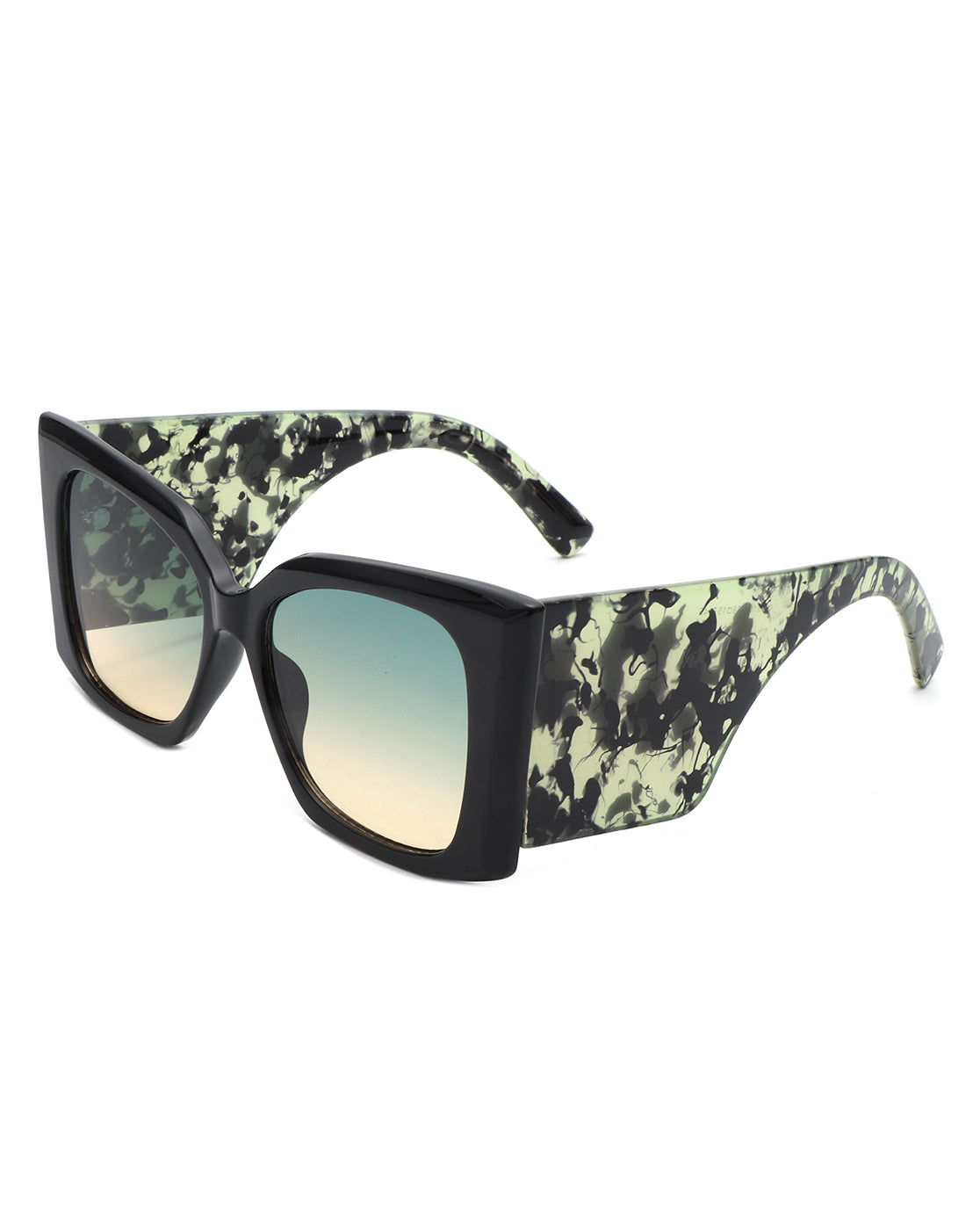 Nythea oversized chunky large square sunglasses for women, featuring a bold square frame and polycarbonate lenses for sun protection.