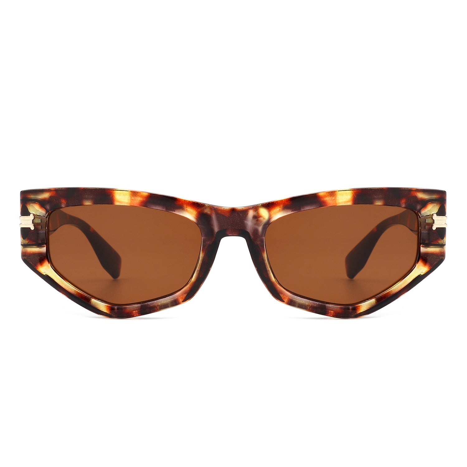 Oasisia Geometric Fashion Narrow Irregular Cat Eye Sunglasses with a stylish design and UV protection.