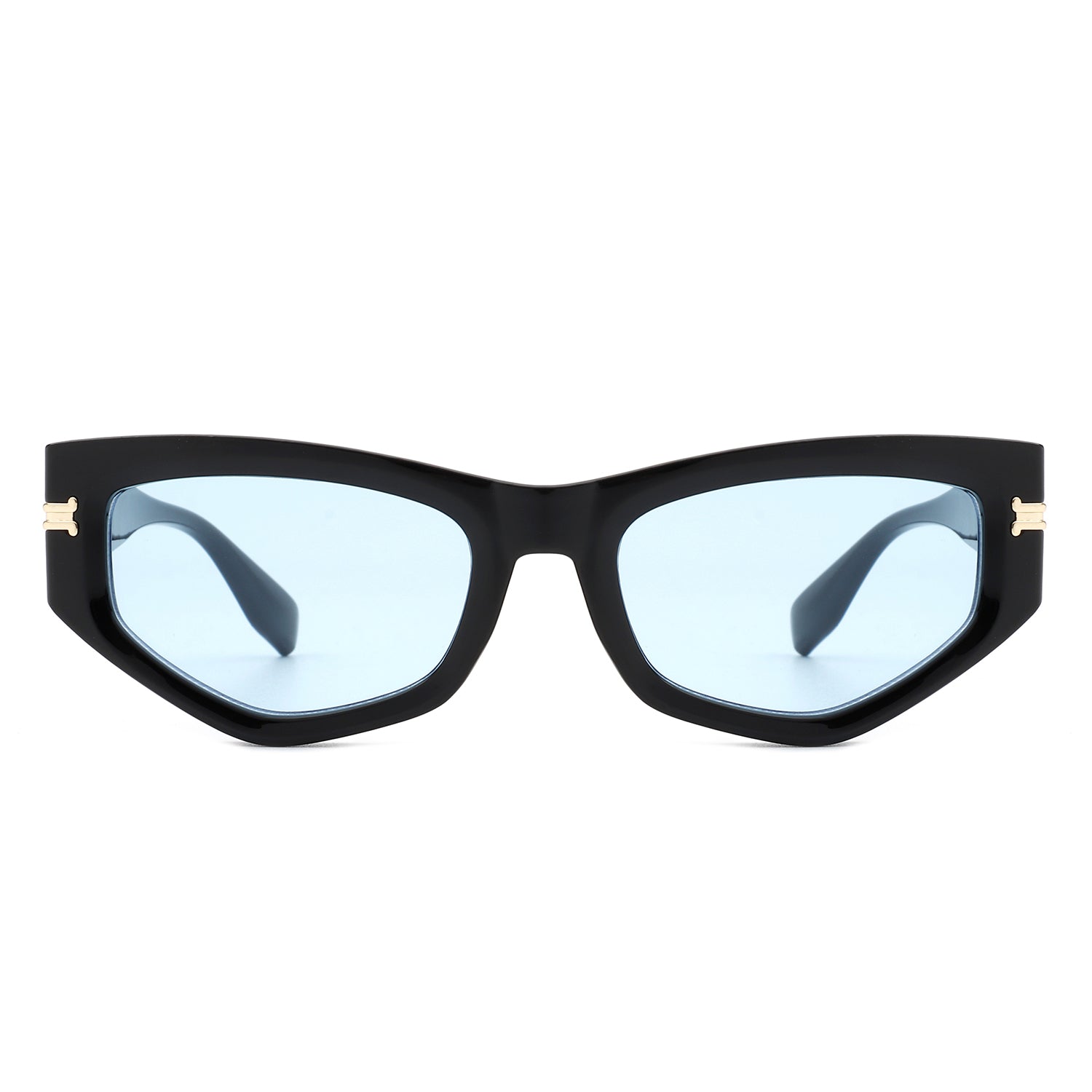 Oasisia Geometric Fashion Narrow Irregular Cat Eye Sunglasses with a stylish design and UV protection.