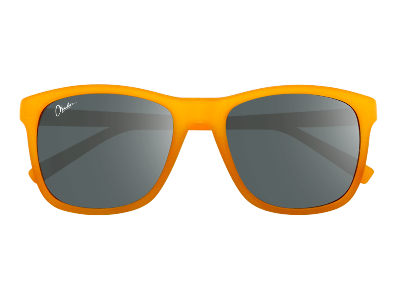 Okulars Eco Nordic Amber Black sunglasses with a matte finish, showcasing a stylish design made from recycled materials.