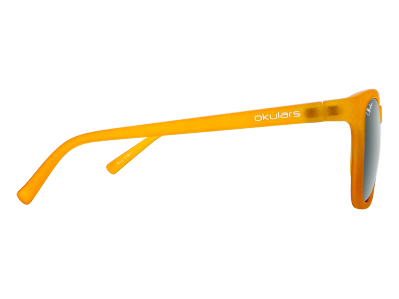 Okulars Eco Nordic Amber Black sunglasses with a matte finish, showcasing a stylish design made from recycled materials.