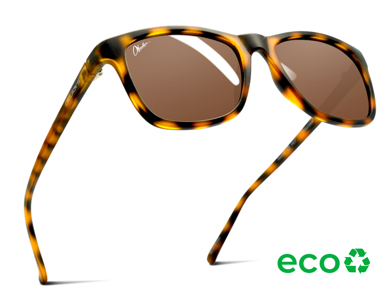 Okulars Eco Nordic Sand sunglasses made from recycled materials, featuring a matte finish and UV400 protection.