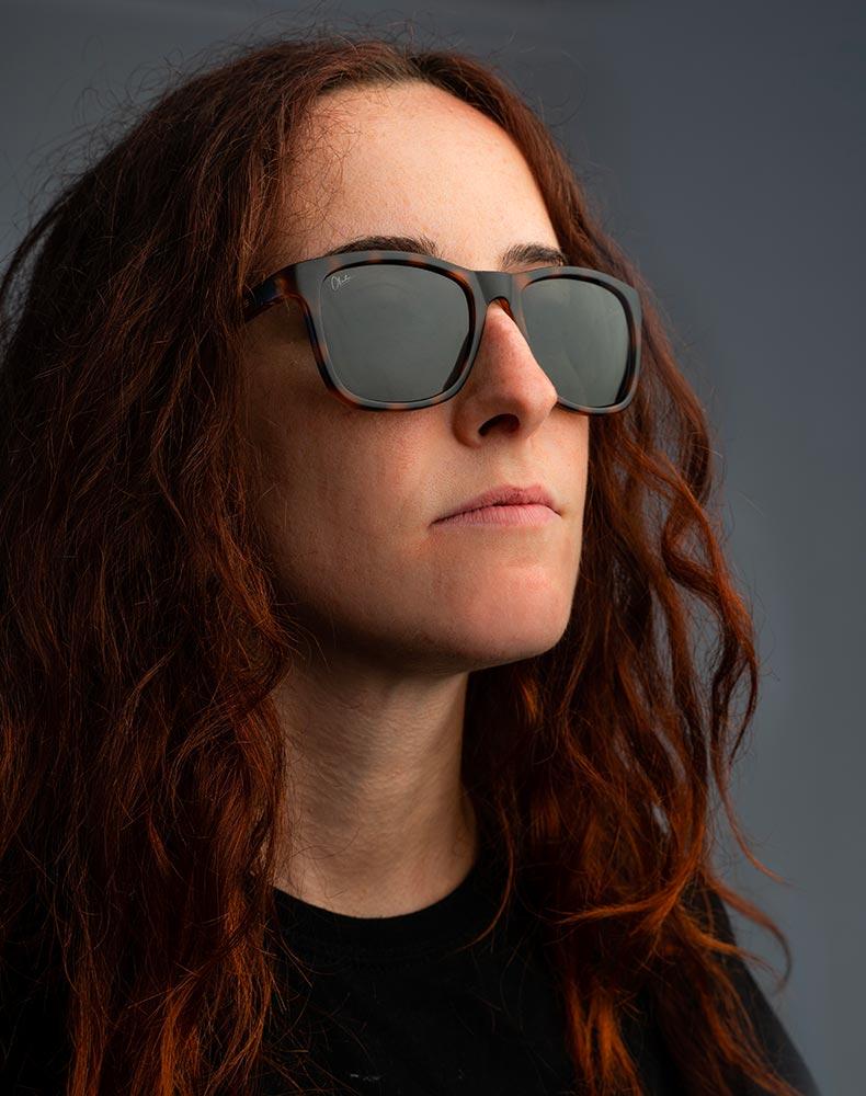 Okulars Eco Nordic Sand sunglasses made from recycled materials, featuring a matte finish and UV400 protection.