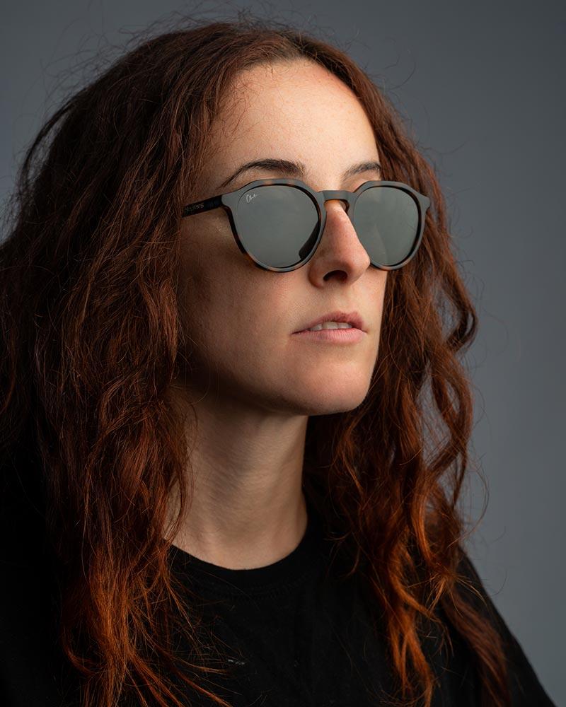 Okulars Eco Pacific Kelp sunglasses made from recycled materials, featuring a matte finish and UV400 protection.