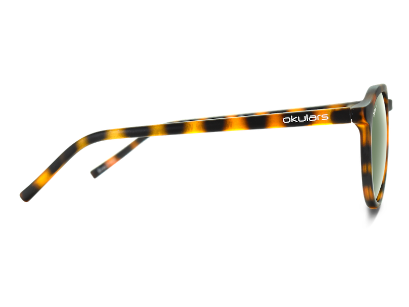 Okulars Eco Pacific Kelp sunglasses made from recycled materials, featuring a matte finish and UV400 protection.