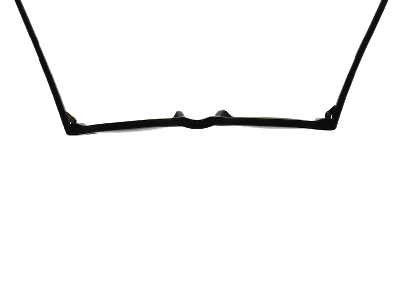 Okulars Eco Pacific Luce Blu in black, made from 100% recycled materials, displayed with a soft-touch matte finish and microfiber case.