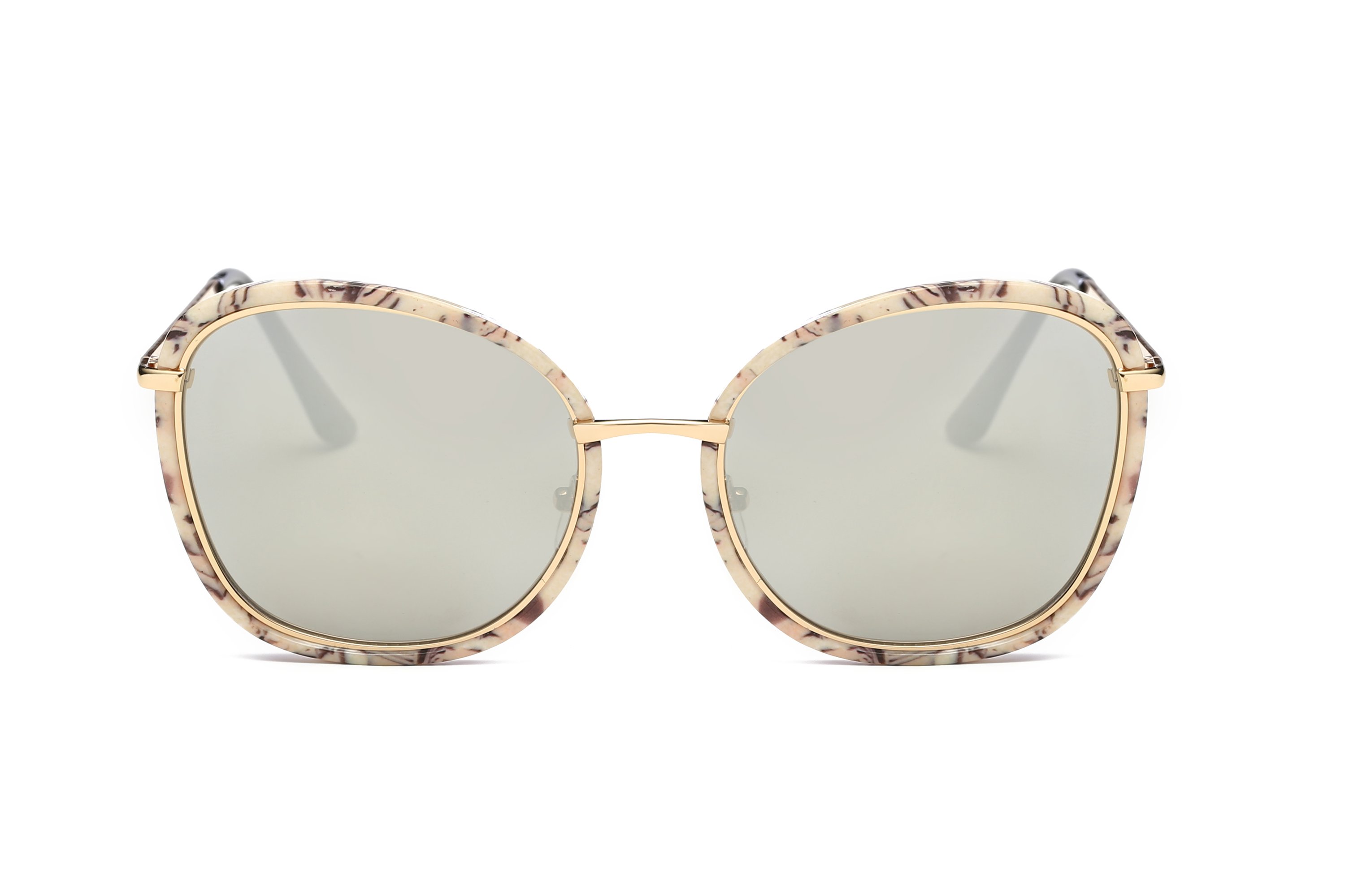 Orabelle Women Round Cat Eye Fashion Sunglasses with a stylish cat eye design, featuring a plastic and metal frame and PC lenses.