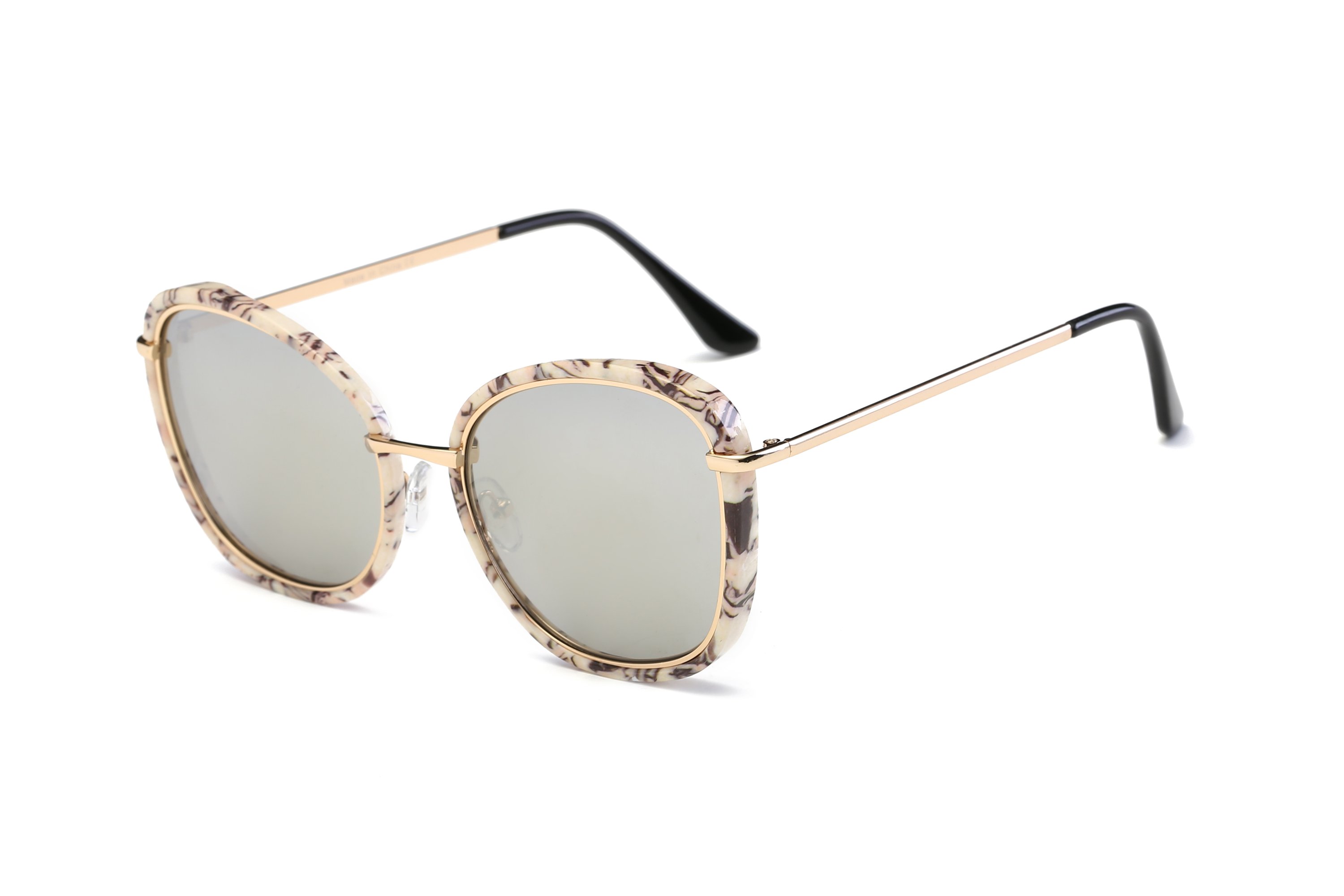 Orabelle Women Round Cat Eye Fashion Sunglasses with a stylish cat eye design, featuring a plastic and metal frame and PC lenses.