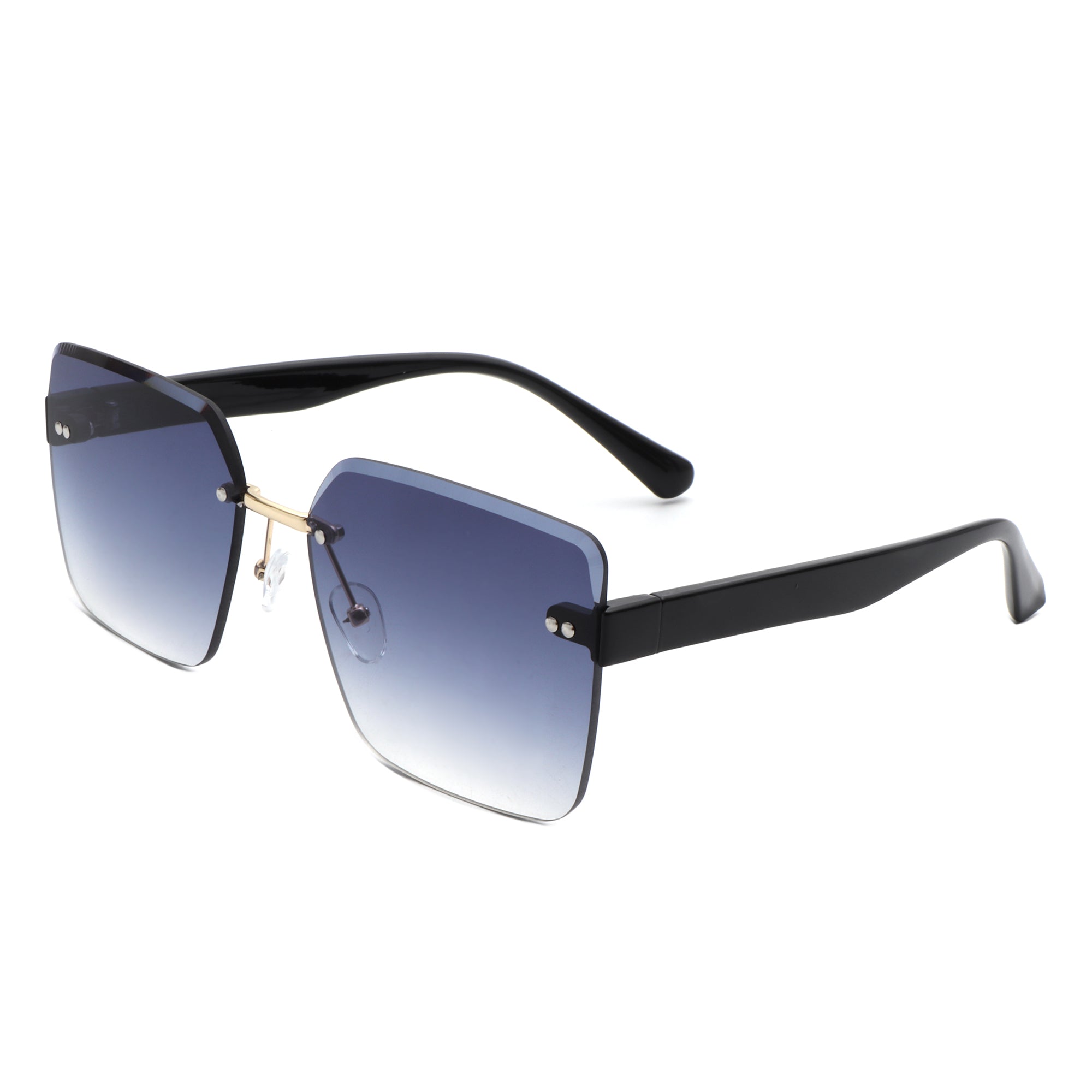 Cramilo Women's Rimless Tinted Square Fashion Sunglasses with lightweight plastic frames and polycarbonate lenses, elegantly packaged.