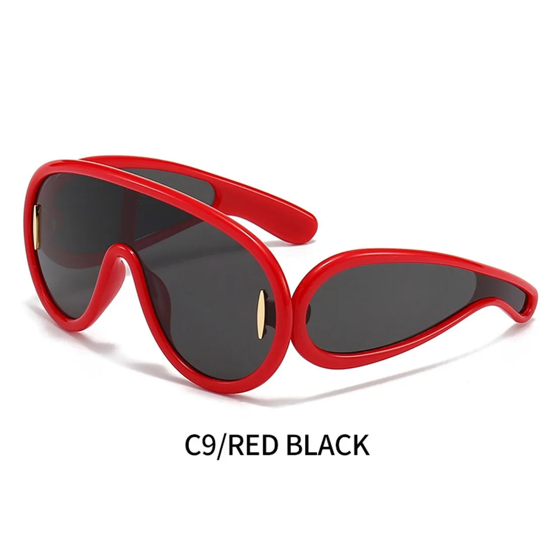 A pair of stylish oversized punk sunglasses designed for women, featuring a retro cycling style and UV400 lens protection.