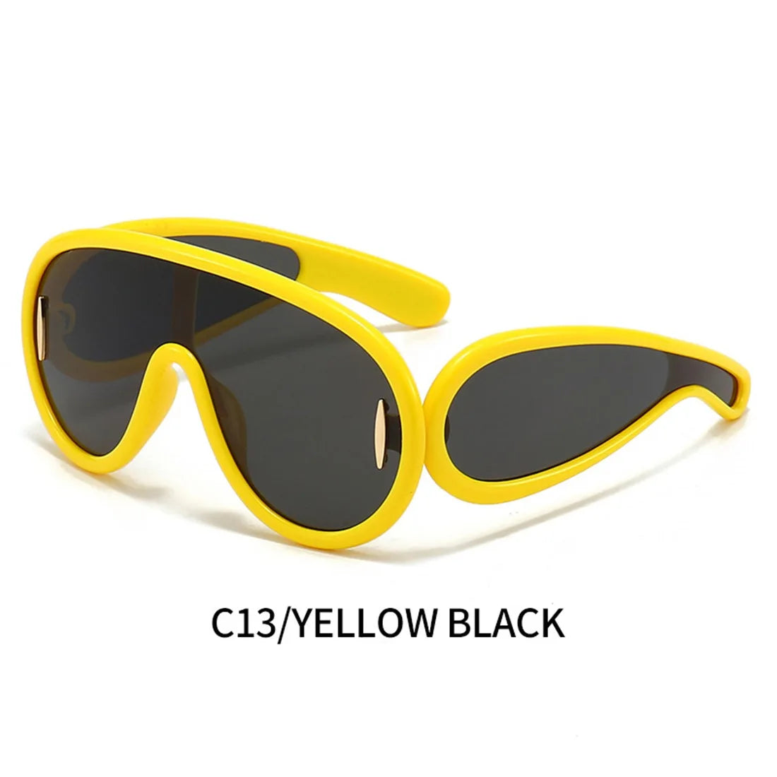 A pair of stylish oversized punk sunglasses designed for women, featuring a retro cycling style and UV400 lens protection.
