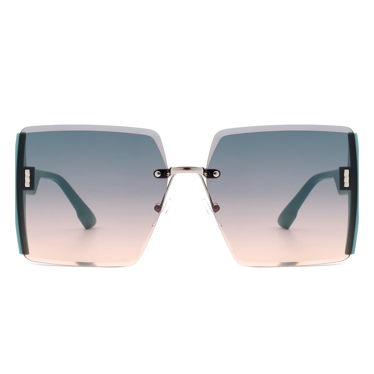 Phoenixy Square Oversize Half Frame Fashion Women Sunglasses with stylish design and UV protection.