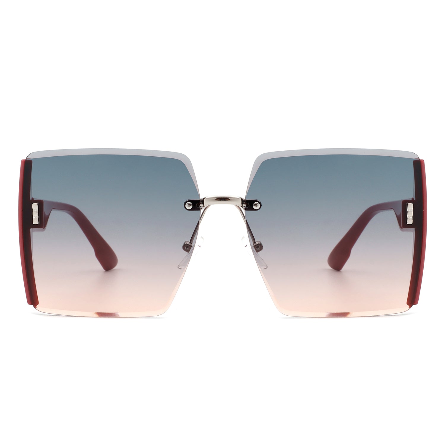 Phoenixy Square Oversize Half Frame Fashion Women Sunglasses with stylish design and UV protection.